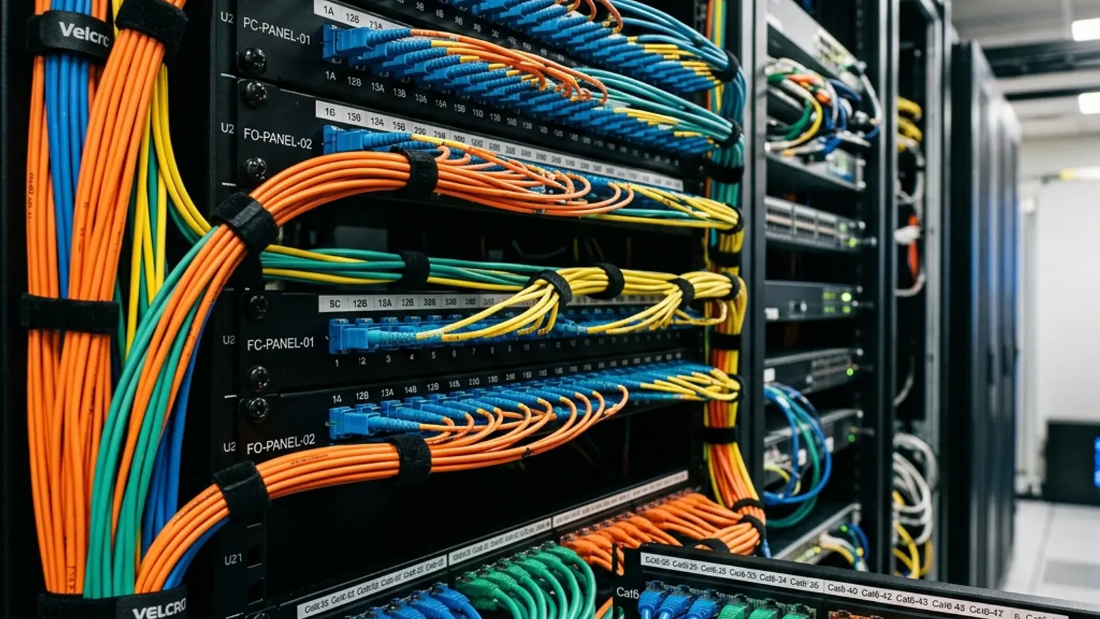 Structured cabling fiber optic installation